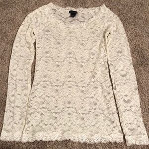 Sheer Lace Long Sleeve Top